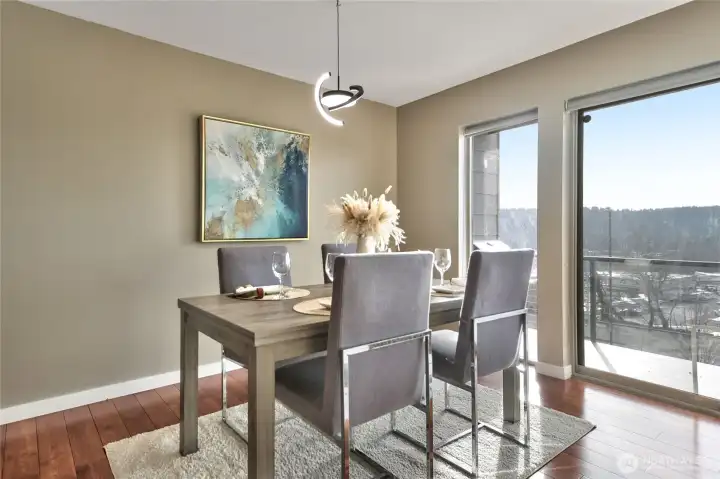 Informal dining space takes in the views as well.