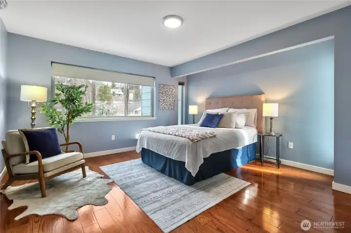 A bedroom on this 2nd level has a spacious walk-in closet with organizer.