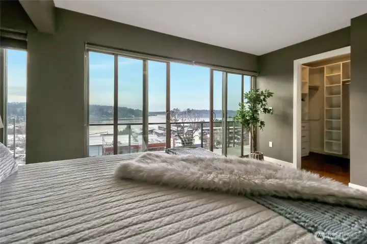 Wake up to beautiful views of the lake.