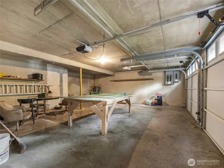 Large 2 car garage to park your vehicles, extra storage space or for room for games.