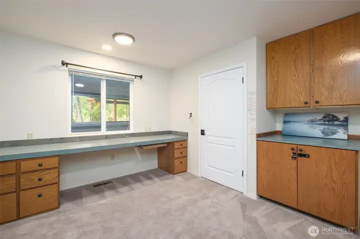 Den with Built In Cabinets