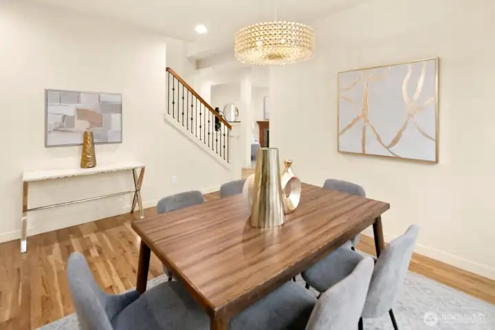 Dining Space Transitions to Kitchen