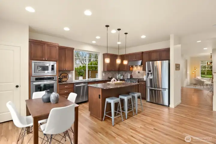 Chef's Kitchen With Stainless Steel Appliances
