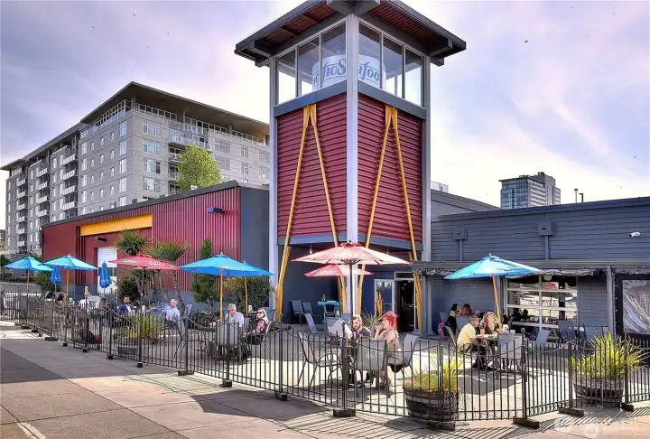 The Fish Peddler restaurant will become a favorite, located just outside your door. There are several other great dining spots along the walkway as well.