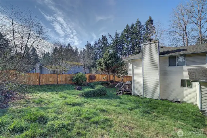 Fully fenced generous backyard
