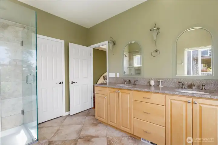 You'll appreciate the sizable vanity and two sinks.
