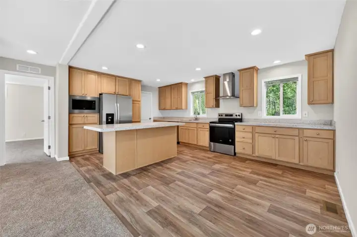 Wide open kitchen.