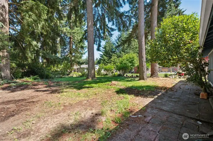 Behind the home, you'll find one of the property's biggest assets: space. This fully fenced 0.27-acre lot offers a wonderful mix of mature landscaping, towering evergreen trees and room to create something truly special. The backyard has a natural, established feel that would take decades to recreate from scratch. Beneath the greenery, there are hints of a substantial paver patio extending along the rear of the home, ready for a little TLC and a fresh vision. Investors, flippers and buyers with imagination will immediately recognize the potential here. From outdoor living spaces and gardens to firepit gatherings and summer barbecues, this backyard feels like a blank canvas. Behind the home, you'll find one of the property's biggest assets: space. This fully fenced 0.27-acre lot offers a wonderful mix of mature landscaping, towering evergreen trees and room to create something truly special. The backyard has a natural, established feel that would take decades to recreate from scratch. Beneath the greenery, there are hints of a substantial paver patio extending along the rear of the home, ready for a little TLC and a fresh vision. Investors, flippers and buyers with imagination will immediately recognize the potential here. From outdoor living spaces and gardens to firepit gatherings and summer barbecues, this backyard feels like a blank canvas.