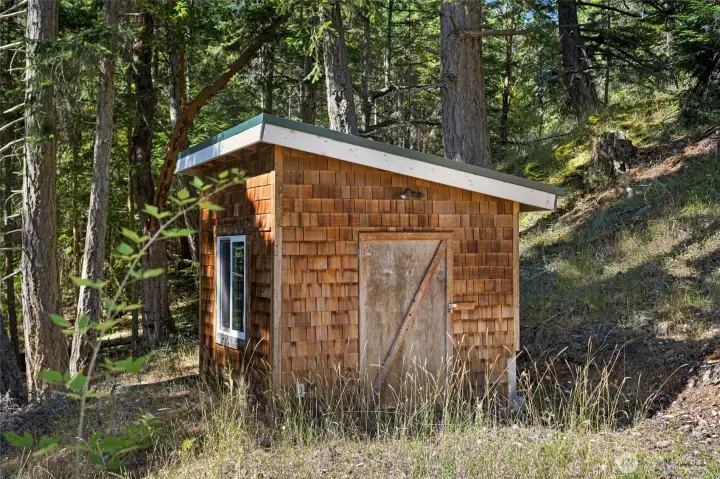 Pump well house with storage room...
