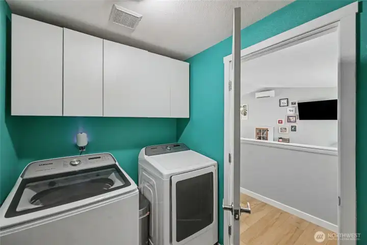 A dedicated laundry room add convenience and functionality.