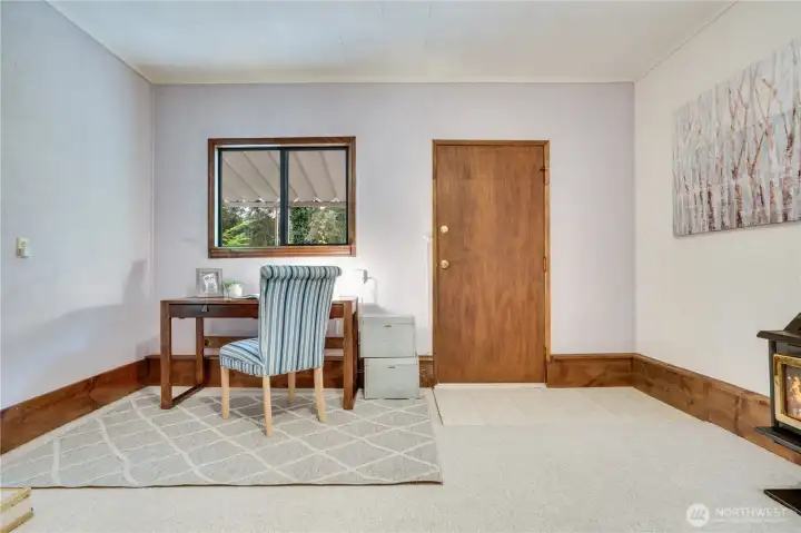 This room has its own back door to the fenced yard. This room has its own back door to the fenced yard.