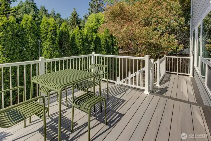 Stunning TimberTech deck perfect for outdoor entertaining in the backyard.