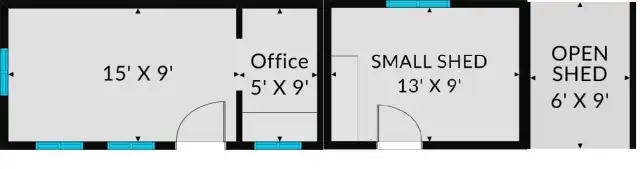Outbuilding and open shed
