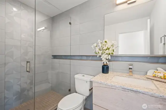 Second Floor 3/4 Bath with Tile and Glass shower