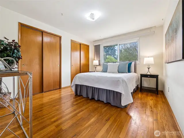 Primary bedroom with double closets