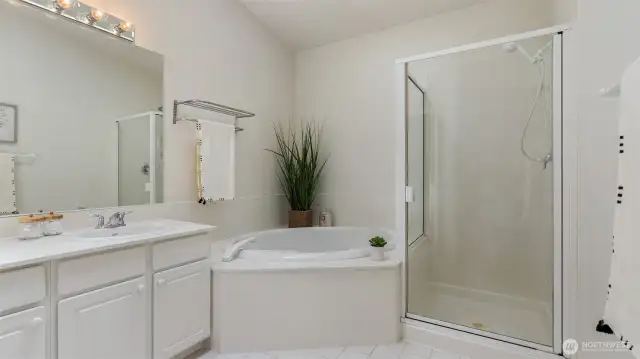 Soak away your worries in the oversized tub