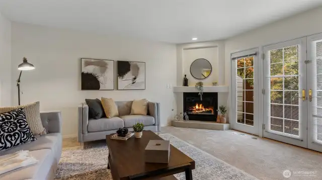 Snuggle up by the         convenient gas fireplace on cold winter nights!