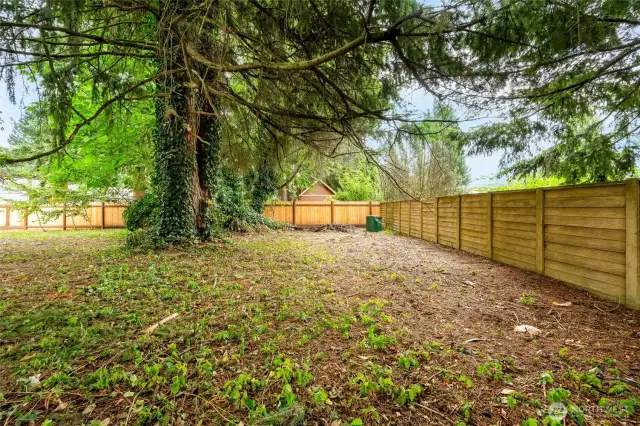 Huge fenced back yard