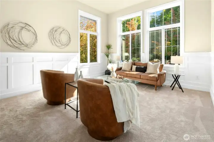 Front living room with tranquil views - NO homes behind you!v