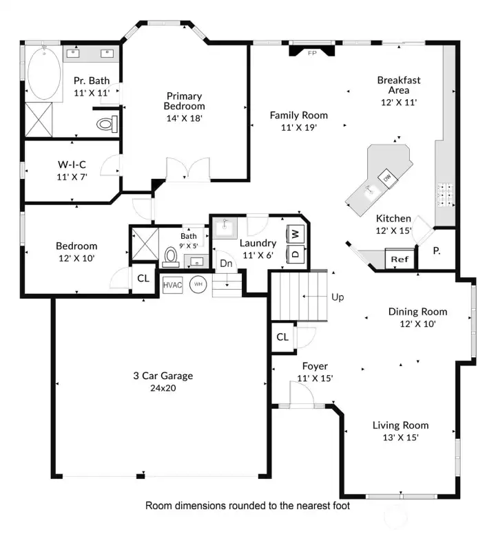 Main floor with vaulted ceilings and tons of light! Owner Suite AND 2nd bedroom with 3/4 bathroom on the main floor!