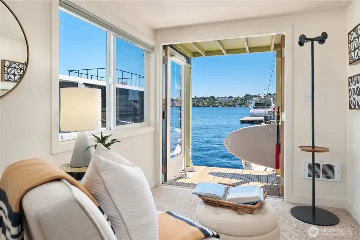 Swim ladder and paddleboards.