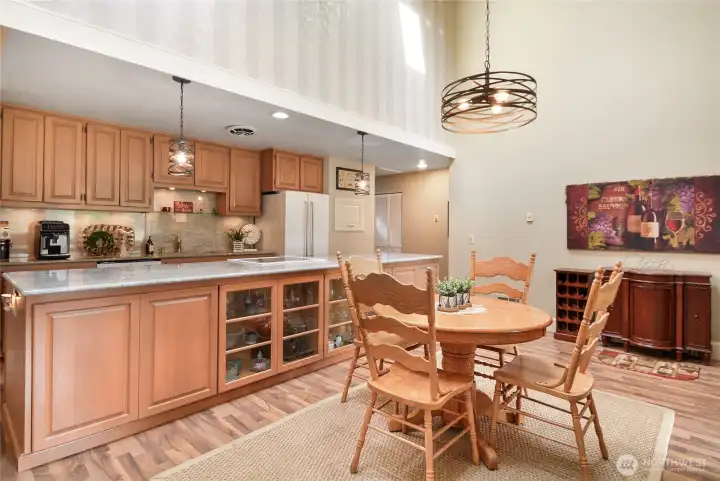 Island with lighted hutch