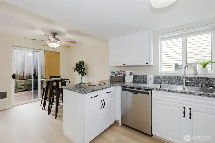 Kitchen looking at dining area