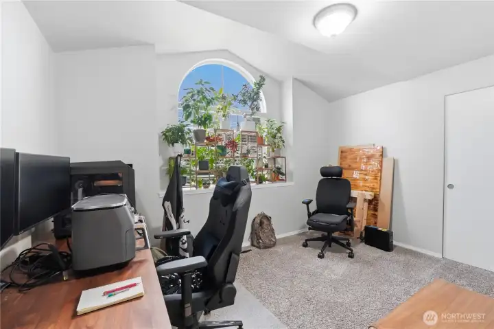 Bedroom two is currently being used as an office.  Window looks out to the front of the home.