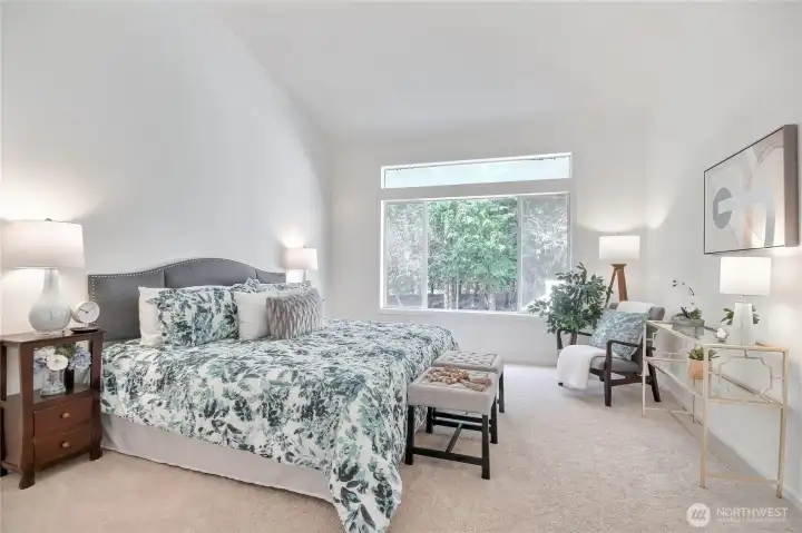 Primary spacious bedroom. New carpet. Upper window to be replaced prior to closing.