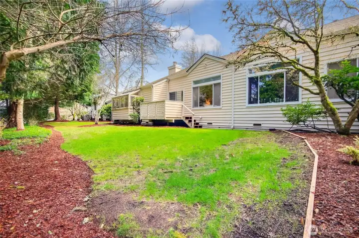 Open space behind condo.