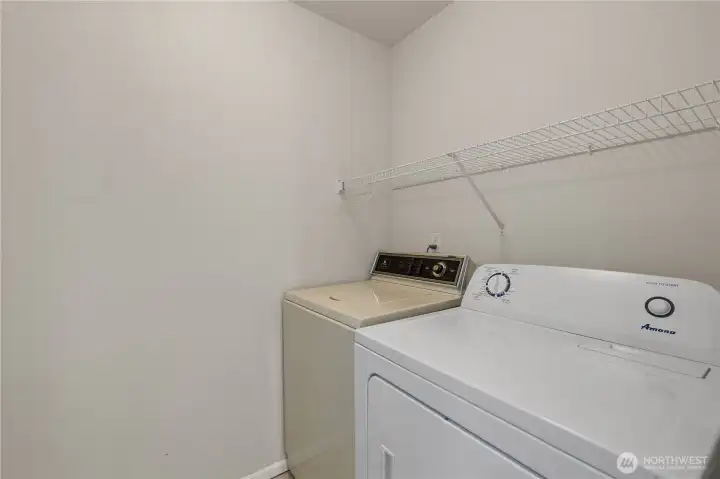 Laundry room conveniently located upstairs.