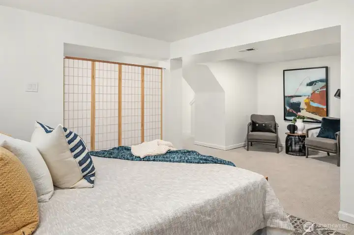 Large media/bedroom space.