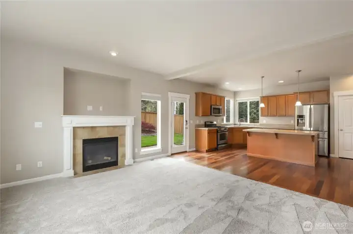 Living room and kitchen