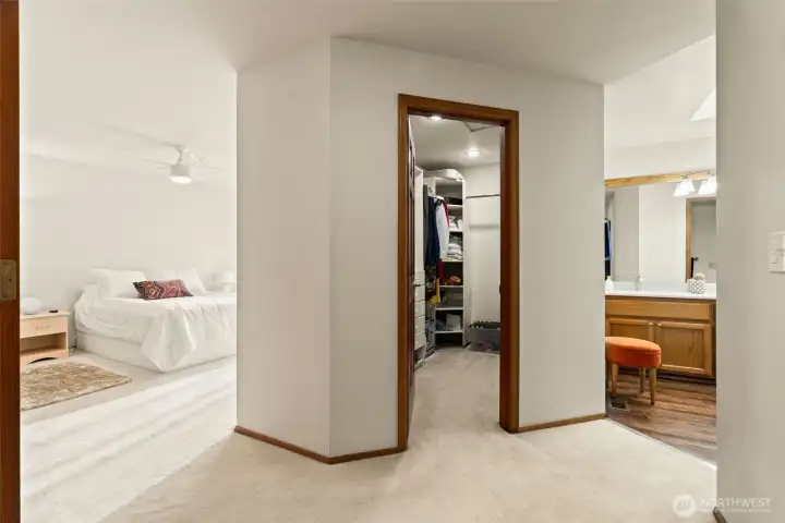Master bedroom walk in closet