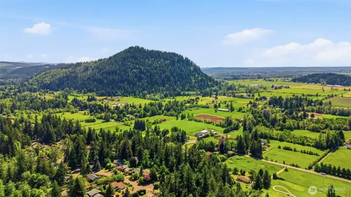 Stunning territorial views showcase the natural beauty surrounding Fairway Hills and highlight the peaceful setting of this Enumclaw property.