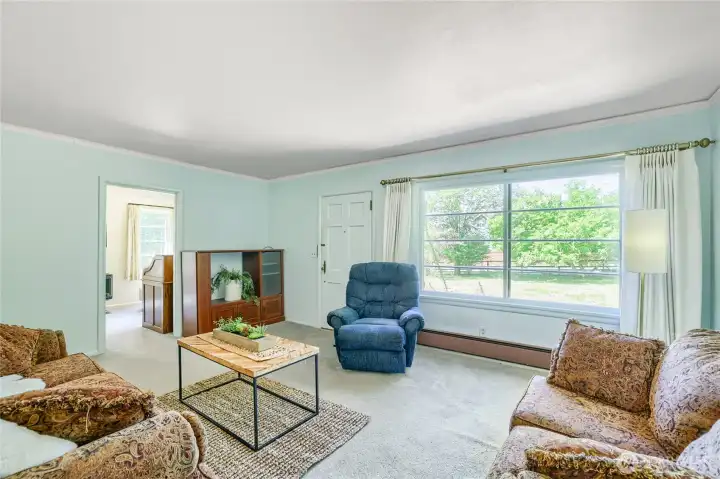 Family room with oversized windows Family room with oversized windows