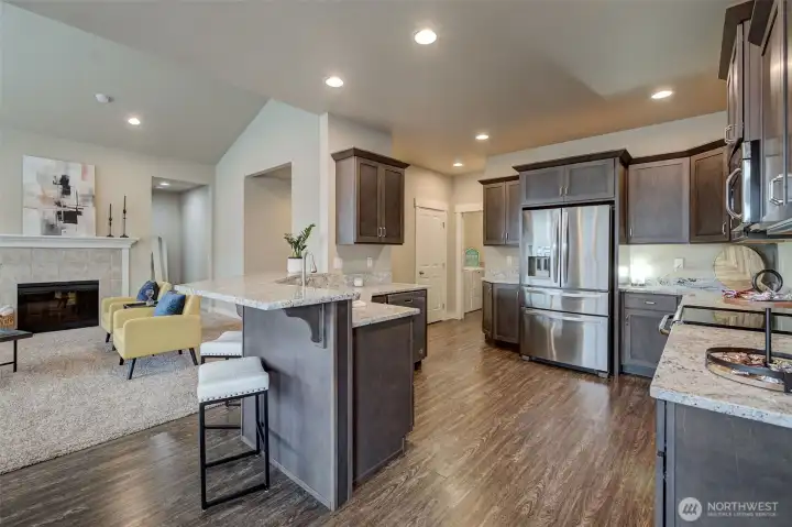 Functional kitchen with ample cabinetry, generous prep space, and an efficient layout.