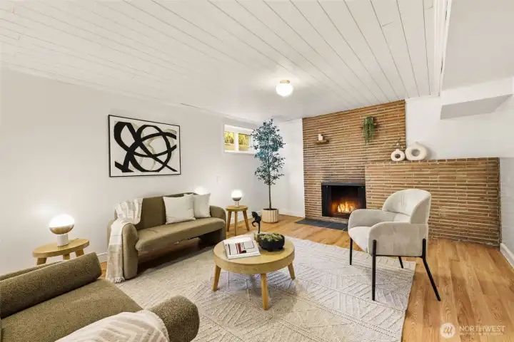 It even comes with it's own cozy wood burning brick fireplace It even comes with it's own cozy wood burning brick fireplace