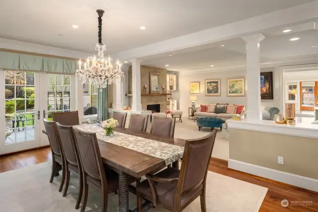 Formal dining room interior. This is a great room for entertaining with access to private side yard