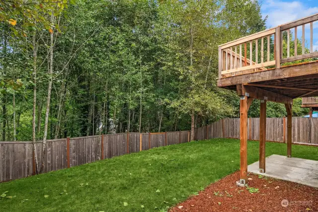 Spacious fully fenced back yard