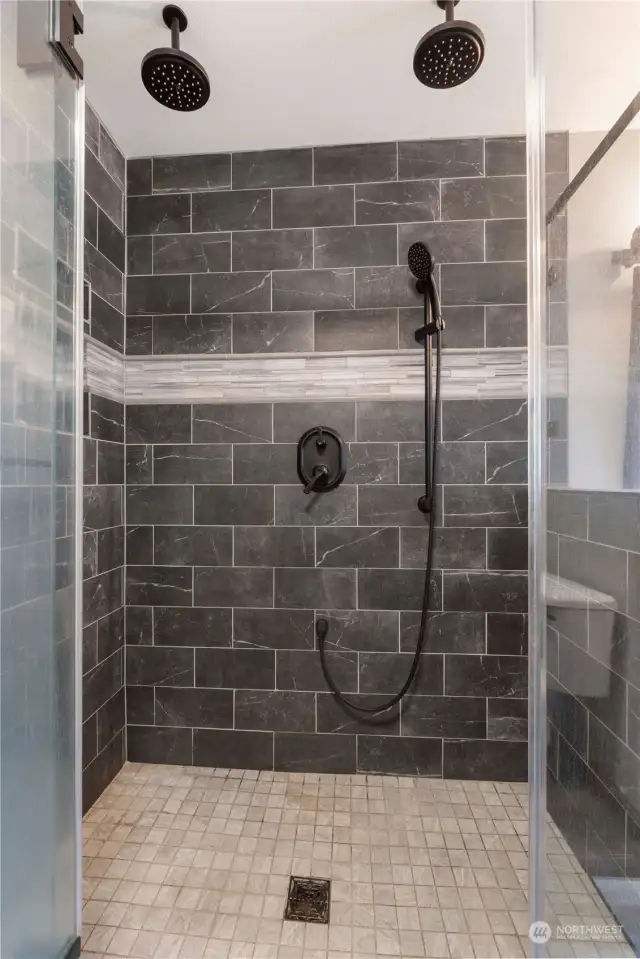 beautifully fully tiled shower