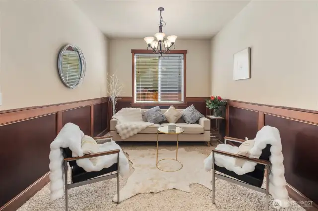 This versatile space seamlessly transitions from a formal dining area to a cozy lounge or home office. Featuring ample natural light and an open layout, it’s perfect for entertaining, relaxing, or getting work done—tailor it to fit your lifestyle.