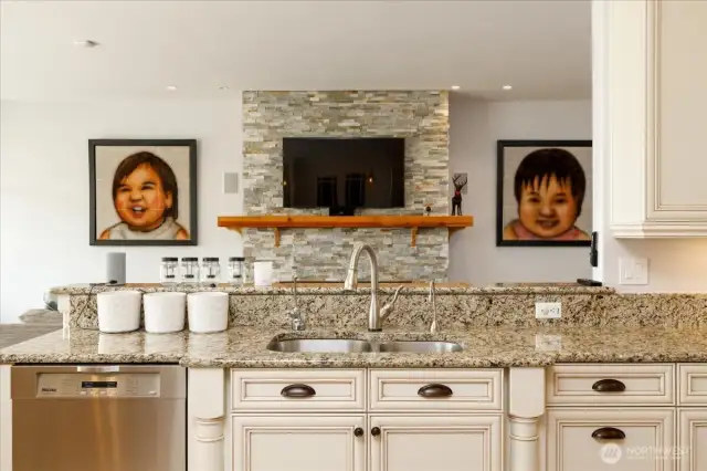 View from kitchen to LR
