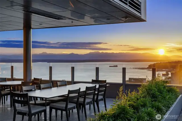 Covered socializing/ entertaining area on rooftop