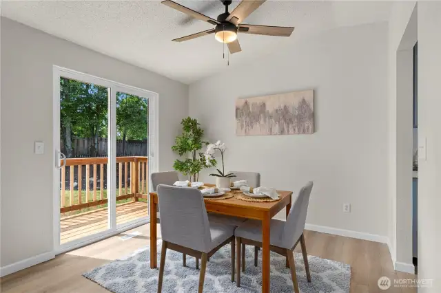 Dining room with access to the huge back deck