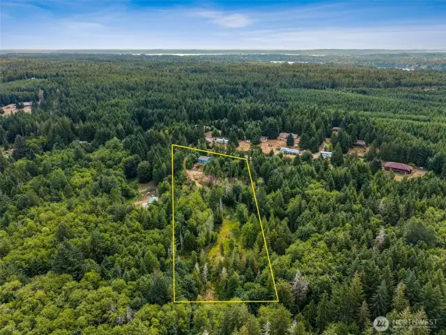 Aerial view with property lines