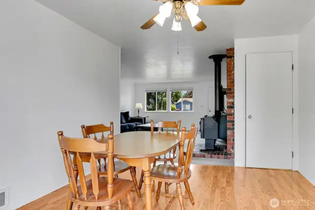 View of the dining area looking towards the living room.