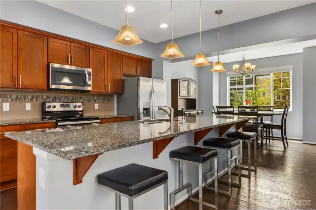 Kitchen with large island & room for casual dining