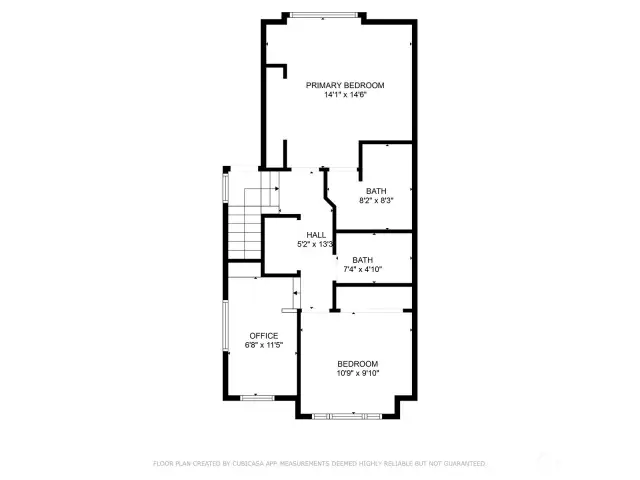 3rd level with primary bedroom, primary ensuite bathroom, Bedroom #3 and full bathroom plus office/den