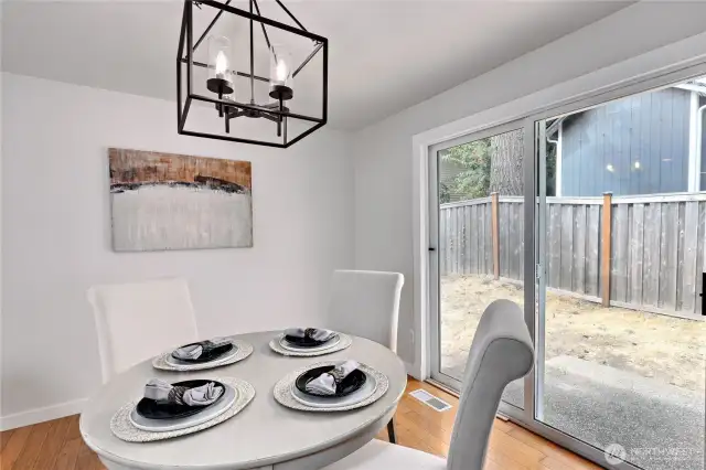 Dining room and slider
